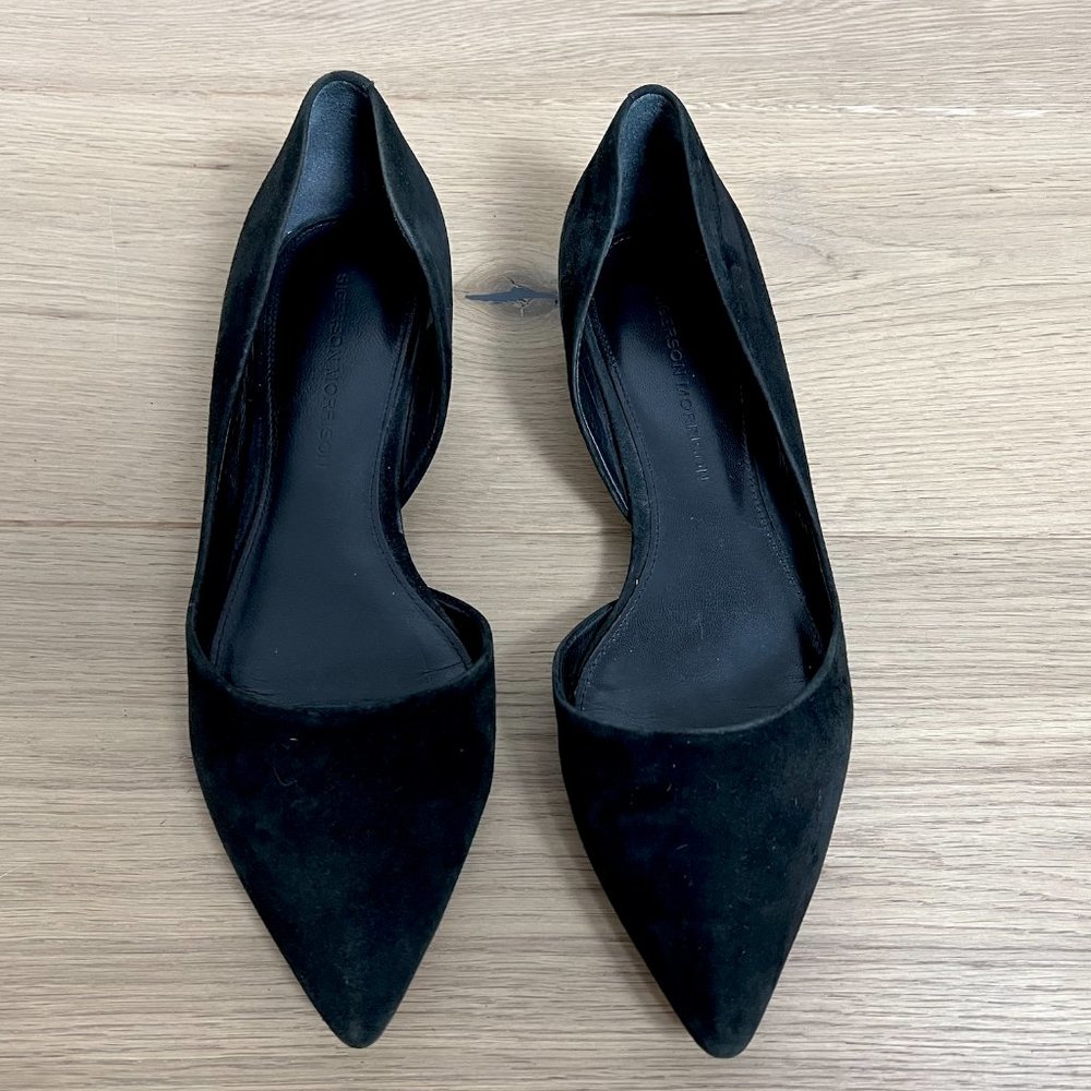 Sigerson Morrison Black Suede Flats - Size 7